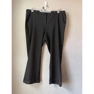 Lane Bryant Black White Geometric Square Print Cropped Dress Pants Plus Size 20